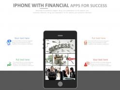 Iphone with financial apps for success powerpoint slides