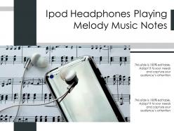 Ipod headphones playing melody music notes