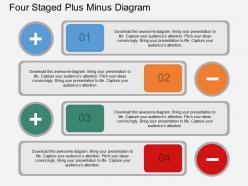 Iq four staged plus minus diagram flat powerpoint design