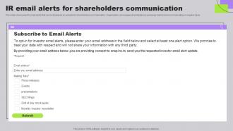 IR Email Alerts For Shareholders Communication Developing Long Term Relationship With Shareholders