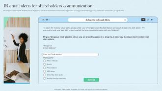 IR Email Alerts For Shareholders Communication Planning And Implementing Investor