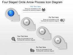 Ir four staged circle arrow process icon diagram powerpoint template