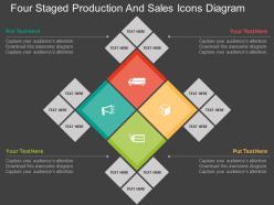 Ir four staged production and sales icons diagram flat powerpoint design