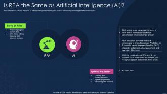 Is Rpa The Same As Artificial Intelligence Ai Robotic Process Automation Types