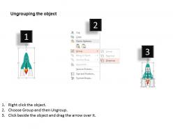 Is three staged rocket graphics text boxes flat powerpoint design
