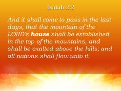 Isaiah 2 2 it will be exalted above the hills powerpoint church sermon