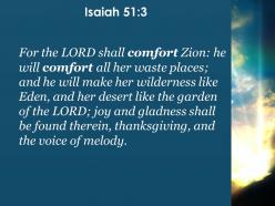 Isaiah 51 3 the lord will surely comfort zion powerpoint church sermon
