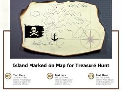 Island marked on map for treasure hunt
