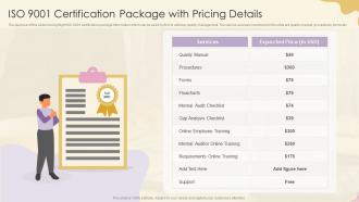 ISO 9001 Certification Package With Pricing Details