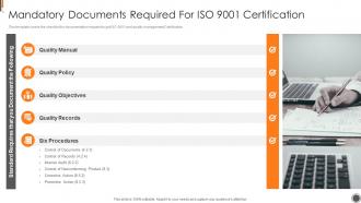 ISO 9001 Certification Process Mandatory Documents Required For ISO 9001 Certification Ppt Grid