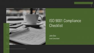 ISO 9001 Compliance Checklist PPT Summary AT
