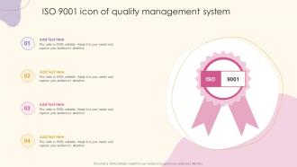 ISO 9001 Icon Of Quality Management System