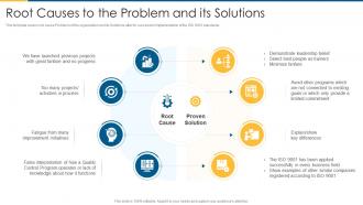 Iso 9001 root causes to the problem and its solutions