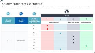 ISO 9001 Standard Quality Procedures Scorecard Ppt Download