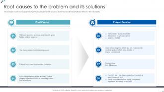 ISO 9001 Standard Root Causes To The Problem And Its Solutions Ppt Infographics