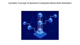 Isometric Concept Of Quantum Computers Blockchain Illustration