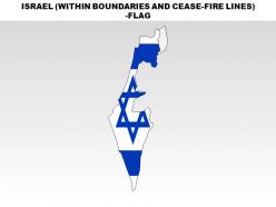 Israel within boundaries and cease fire lines country powerpoint flags