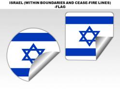 Israel within boundaries and cease fire lines country powerpoint flags