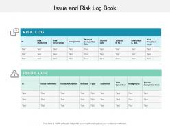 Issue and risk log book