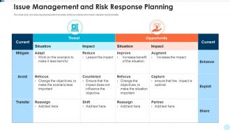 Issue management and risk response planning