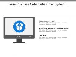 Issue purchase order enter order system processing activities