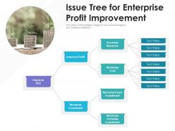 Issue tree for enterprise profit improvement