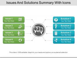 Issues and solutions summary with icons