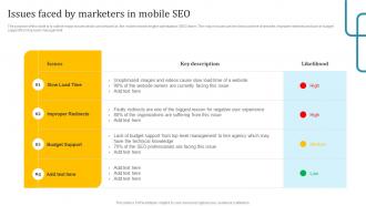 Issues Faced By Marketers In Mobile Seo Seo Techniques To Improve Mobile Conversions And Website Speed