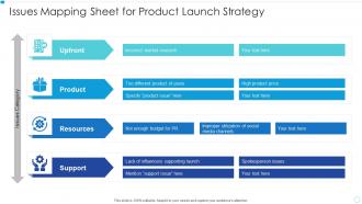 Issues mapping sheet for product launch strategy