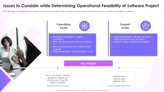 Issues To Consider Determining Operational Feasibility Feasibility Study Templates For Different Projects