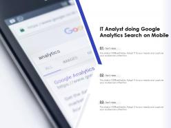 It analyst doing google analytics search on mobile