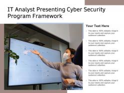 It analyst presenting cyber security program framework
