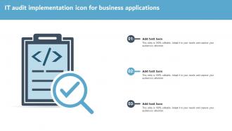 IT Audit Implementation Icon For Business Applications