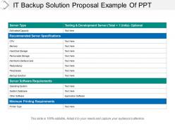 It backup solution proposal example of ppt