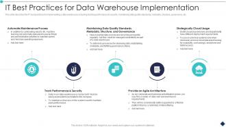 It Best Practices For Data Warehouse Implementation Analytic Application Ppt Pictures