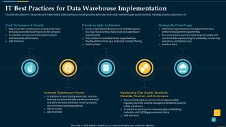 It Best Practices For Data Warehouse Implementation Business Intelligence Solution