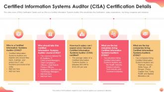 It certification collections certified information systems auditor cisa certification details