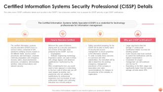 It certification collections certified information systems security professional cissp details