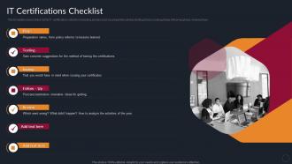 IT Certifications Checklist Benefits Of Professional IT Certifications