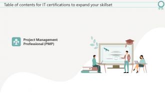 It Certifications To Expand Your Skillset For Table Of Contents Ppt Slides Infographic Template