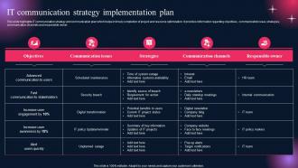 IT Communication Strategy Implementation Plan