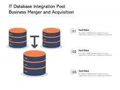 It database integration post business merger and acquisition