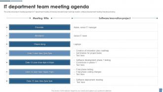IT Department Team Meeting Agenda