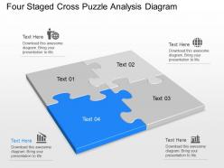 It four staged cross puzzle analysis diagram powerpoint template