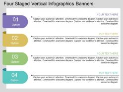 It four staged vertical infographics banners flat powerpoint design