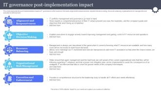 It Governance Post Implementation Impact Information And Communications Governance Ict Governance