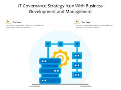 It governance strategy icon with business development and management