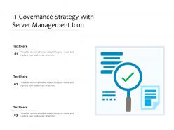 It governance strategy with server management icon