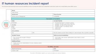 IT Human Resources Incident Report