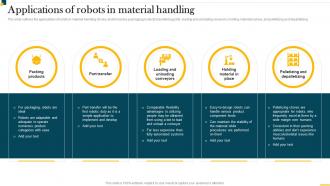 IT In Manufacturing Industry Applications Of Robots In Material Handling